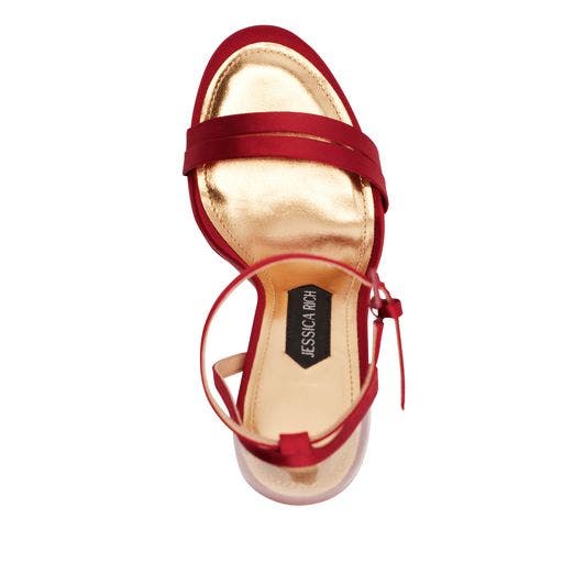 JESSICA RICH Love Platform Sandal from Jessica Rich! An eye-catching new spin on the bestselling platform sandal brings sleek, monochromatic metallic to the comfort of a block heel, Alternate, color, Satin Leopard