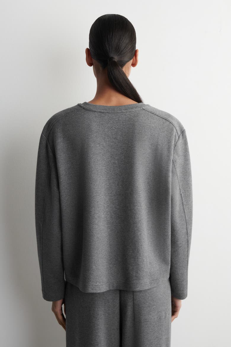 Cotton Long-Sleveled Top, Alternate, color, GRAY MÉLANGE