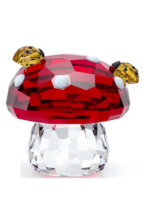 Swarovski Idlyllia Crystal Mushroom & Ladybugs In Red Multi