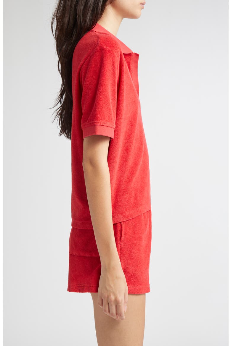 Vendome Cotton Terry Polo, Alternate, color, FIRE RED