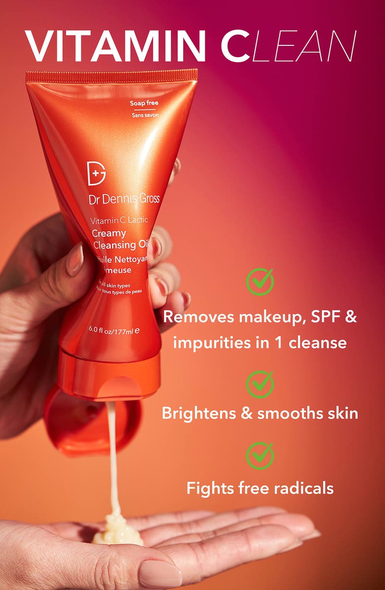 Dr. Dennis Gross Skincare Vitamin C Lactic Creamy Cleansing Oil, Alternate, color,