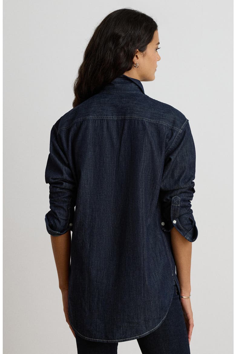 Durrell Cotton Button-Up Shirt, Alternate, color, BLUE