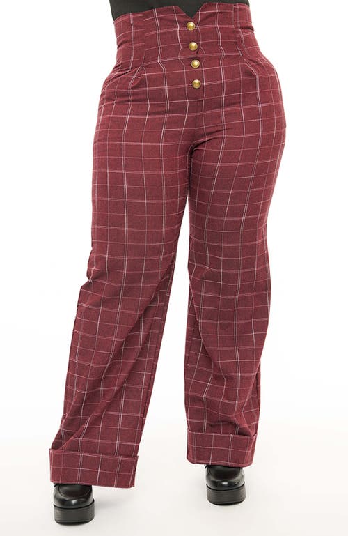 UNIQUE VINTAGE UNIQUE VINTAGE PLUS SIZE 1940S BUTTONED WIDE LEG TROUSERS 