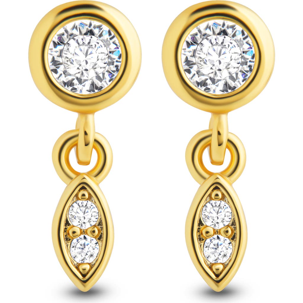 Sterling Forever Alice Cubic Zirconia Drop Earrings In Gold