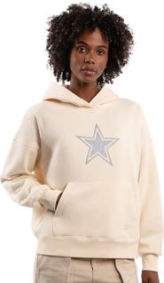 STARTER Women's Starter  Cream Dallas Cowboys Rhinestone Relaxed Hoodie
