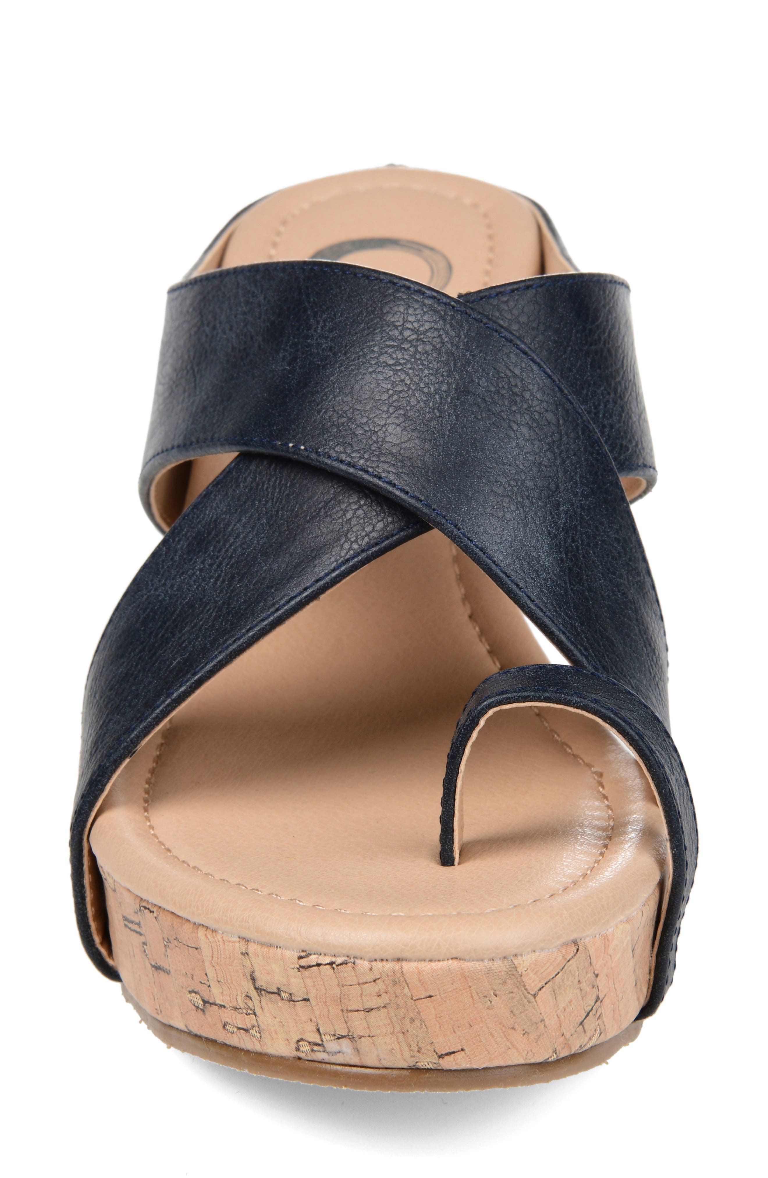 JOURNEE Rayna Wedge Sandal, Alternate, color, NAVY