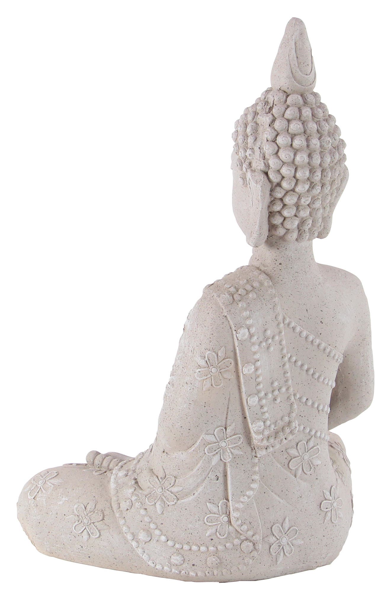 GINGER BIRCH STUDIO Light Grey Resin Sitting Buddha Sculpture ...