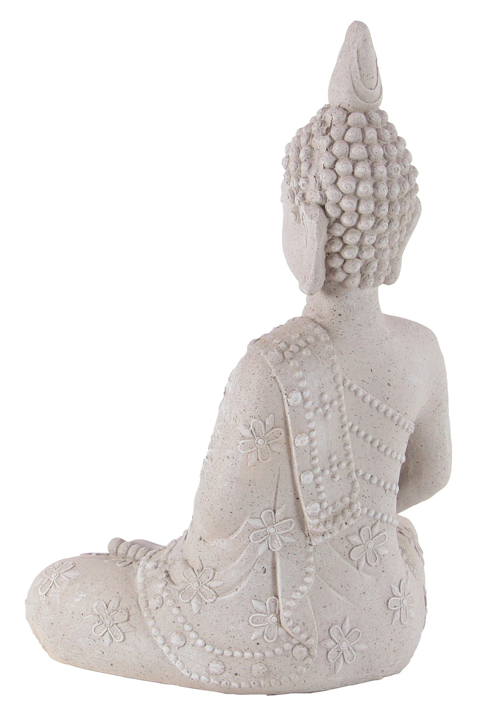 Sit Out Protector Design GINGER BIRCH STUDIO Light Grey Resin Sitting Buddha Sculpture ...
