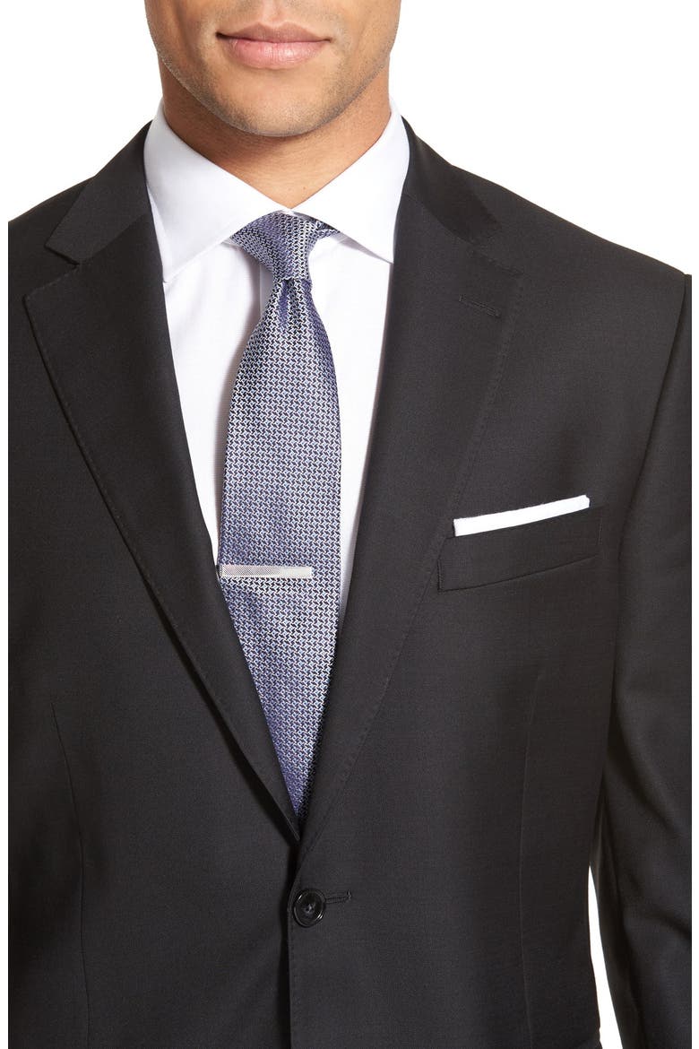 Flynn Classic Fit Solid Wool Suit, Alternate, color, BLACK
