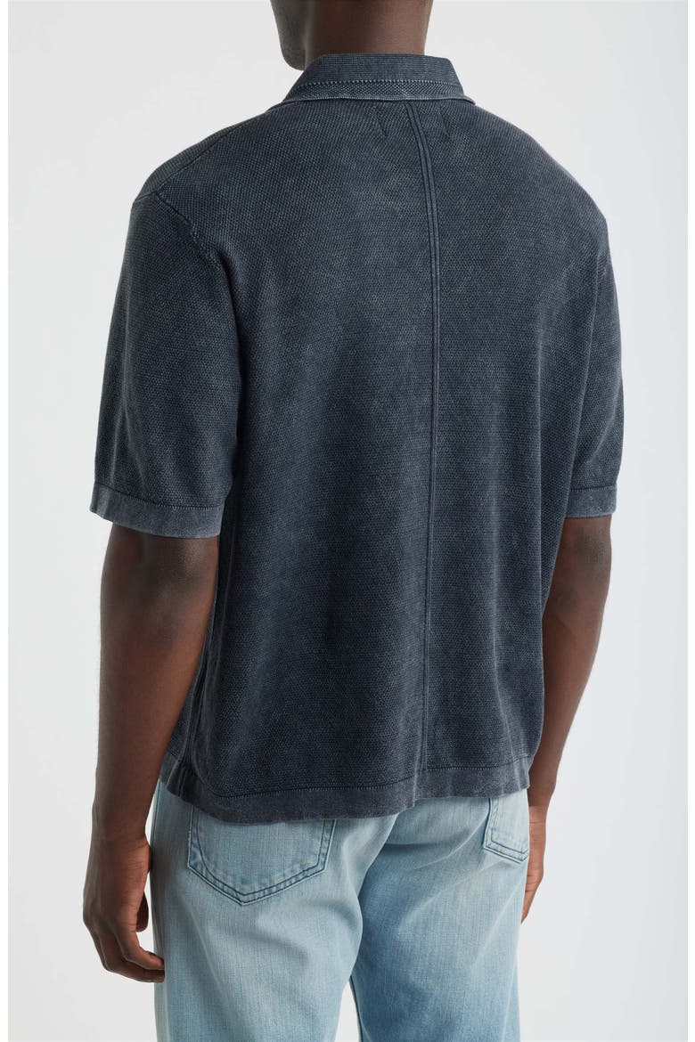 Oversize Cotton Piqué Polo, Alternate, color, BLACK
