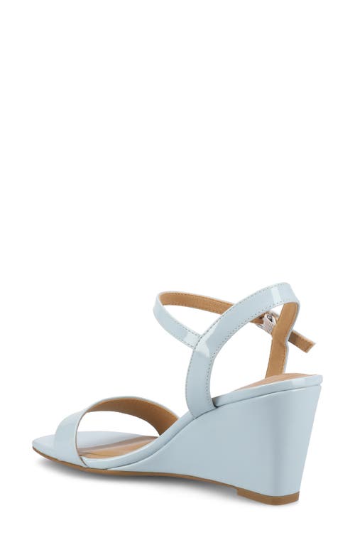 Journee Collection Clayr Wedge Sandal In Patent/blue