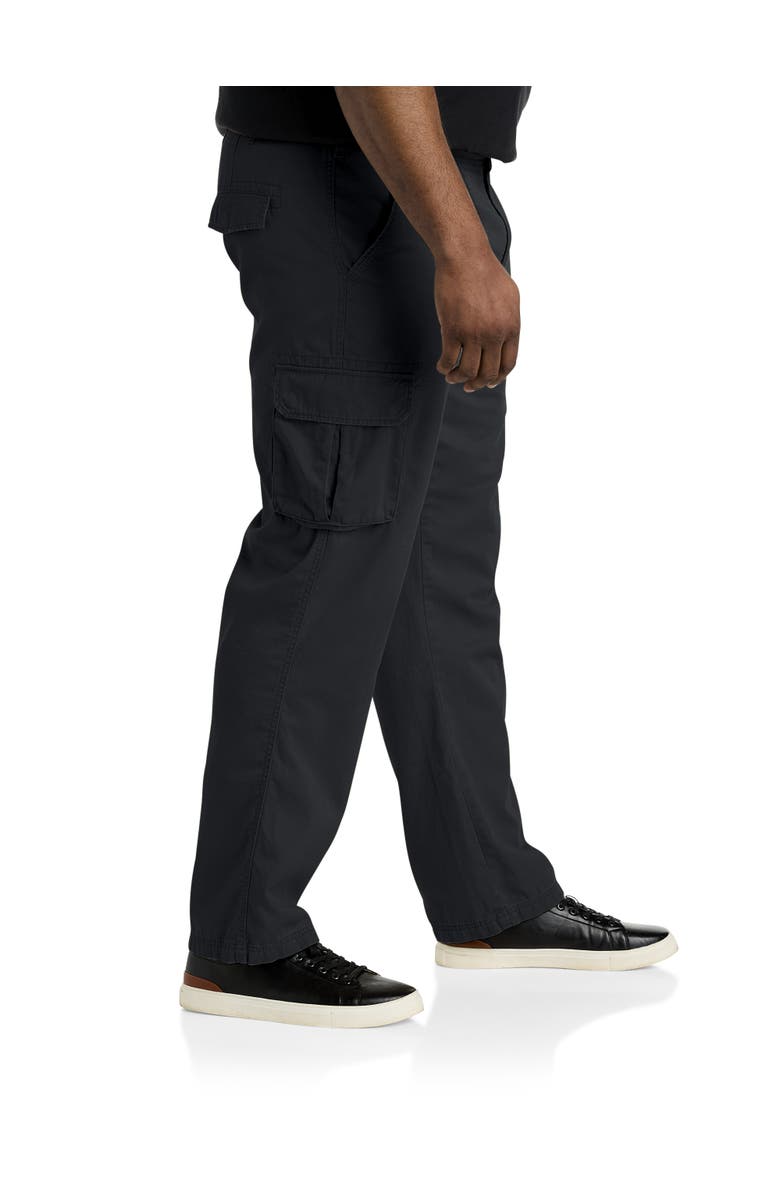 True Nation by DXL Big & Tall Broken-In Relaxed Fit Cargo Pants, Alternate, color, Black
