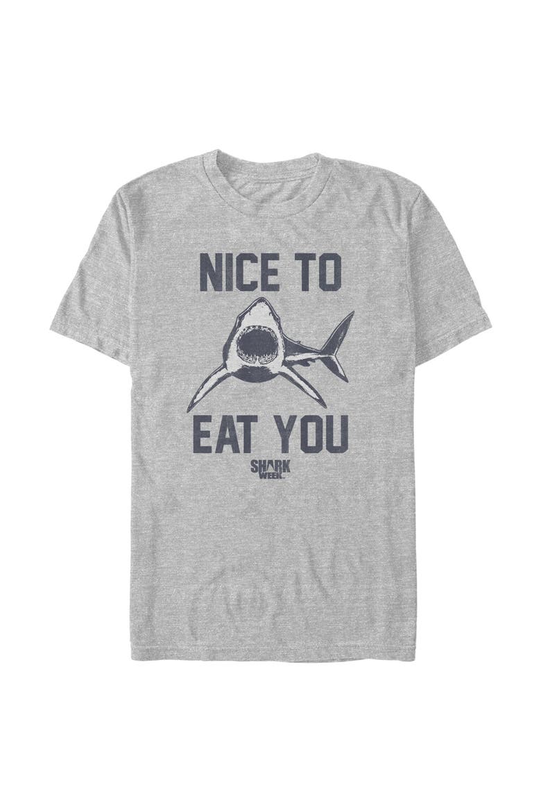 Mens Discovery Shark Week Looking Sharp T Shirt, Main, color, Gray: Nice To Eat