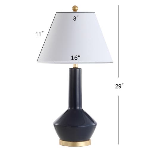 Jonathan Y Copenhagen 29" Ceramic/metal Led Table Lamp In Navy