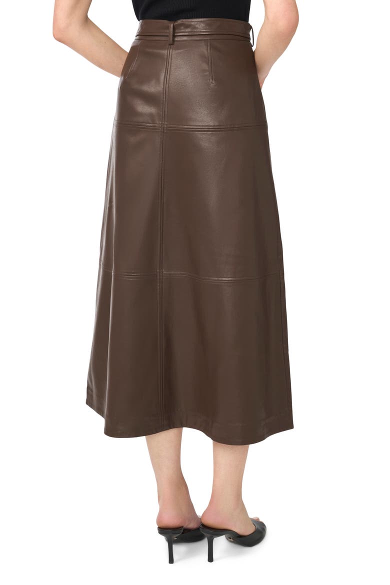 Seamed Tiered Faux Leather Midi Skirt, Alternate, color, DELICIOSO