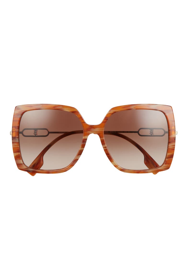 57mm Gradient Square Sunglasses, Main, color, BROWN/ BROWN GRADIENT