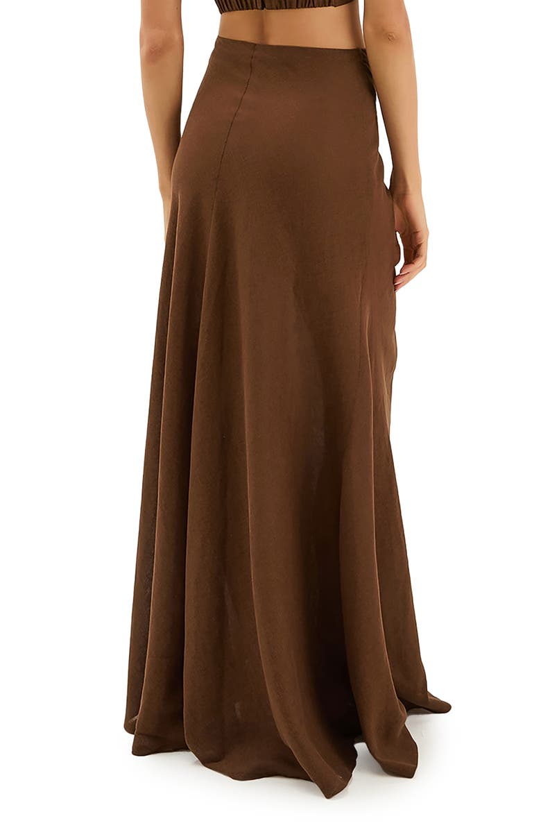 ViX Paula Hermanny Sirene Linen & Cotton Cover-Up Skirt, Alternate, color, Brown
