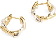 Madewell Mixed Metal Sculptural Small Hoop Earrings