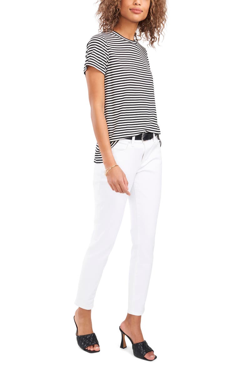 Vince Camuto Polished Stripe Crewneck T-Shirt, Alternate, color, 
