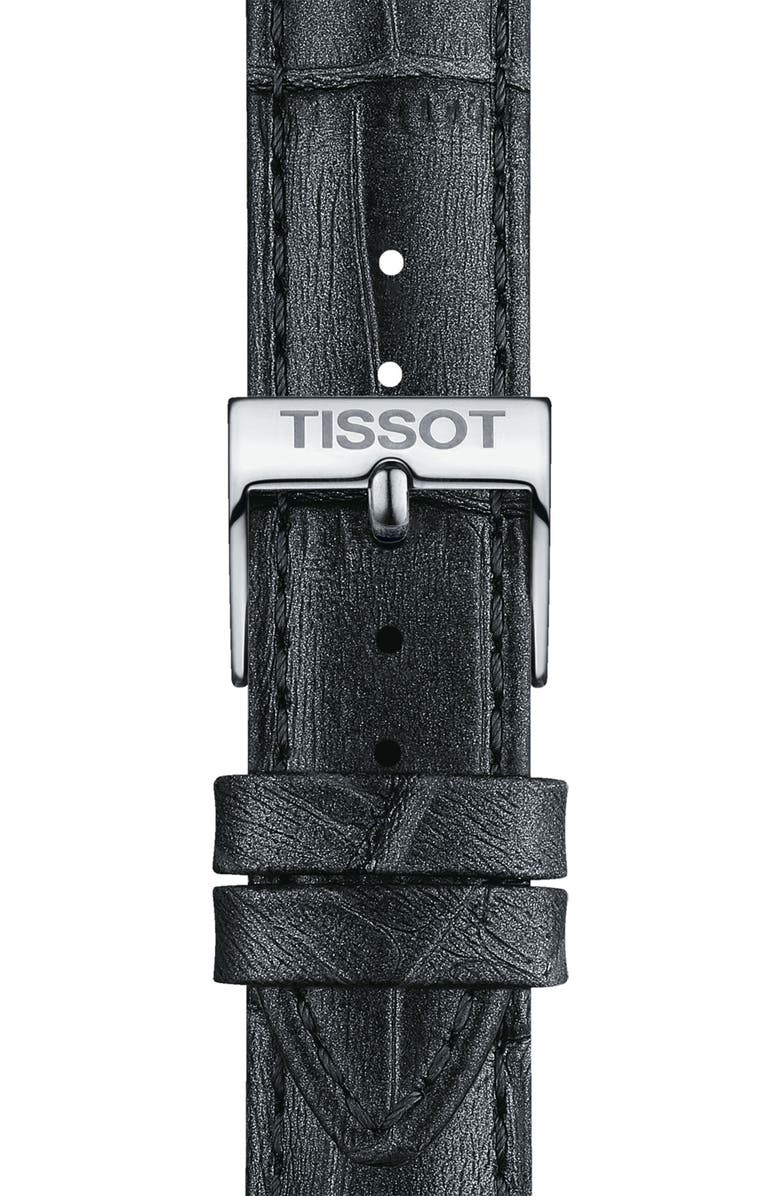 Tissot 16mm Leather Watch Strap, Alternate, color, Grey
