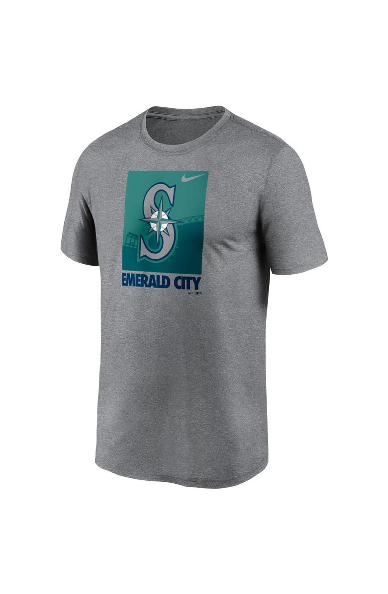Nike Men's Nike Heathered Gray Seattle Mariners Local Logo Legend T-Shirt, Alternate, color, 