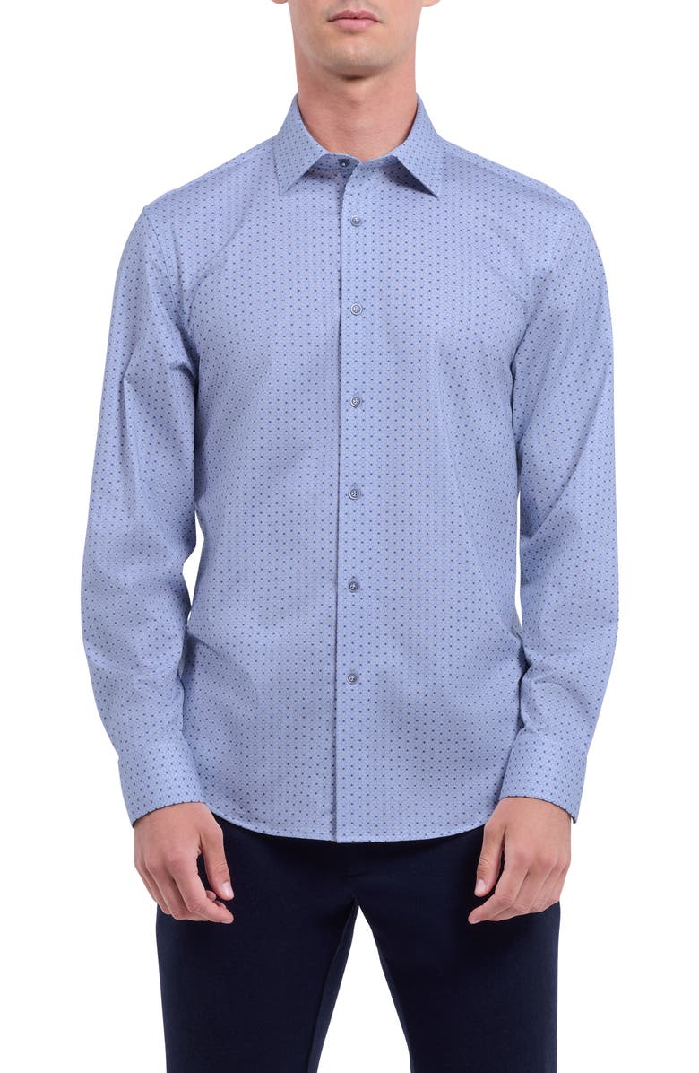 Bugatchi James OoohCotton<sup>®</sup> Geo Print Button-Up Shirt, Main, color, 