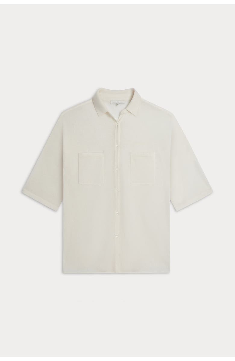 NAKED CASHMERE Rue Button-Up Cashmere Top, Alternate, color, Ecru