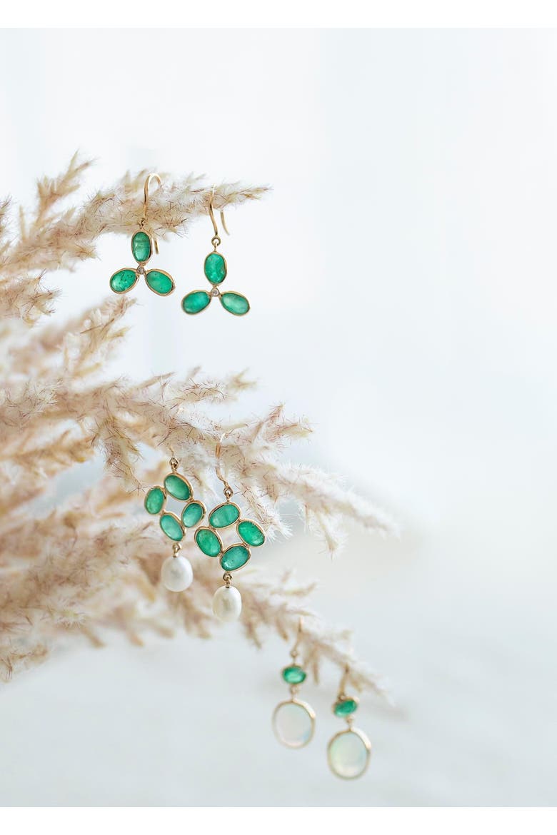 Enchanted Forest Earrings, Alternate, color, Emerald