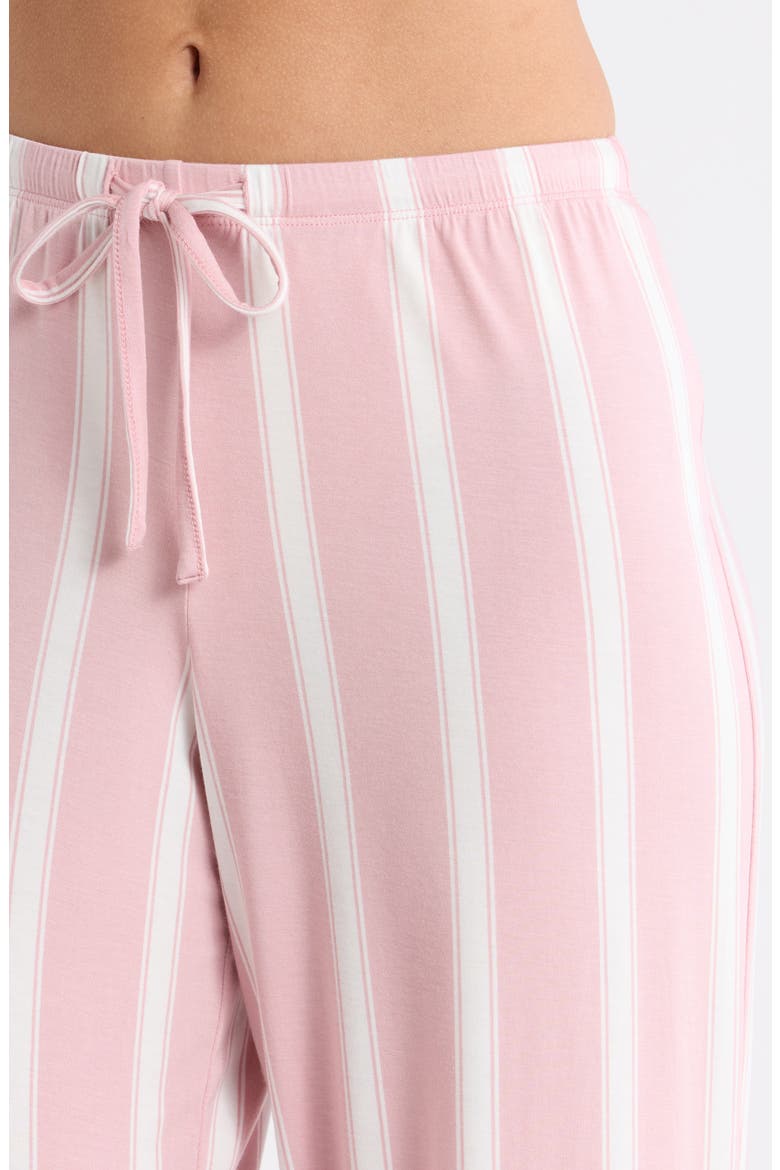 Moonlight Eco Knit Pajamas, Alternate, color, PINK- IVORY RIVIERA STRIPE