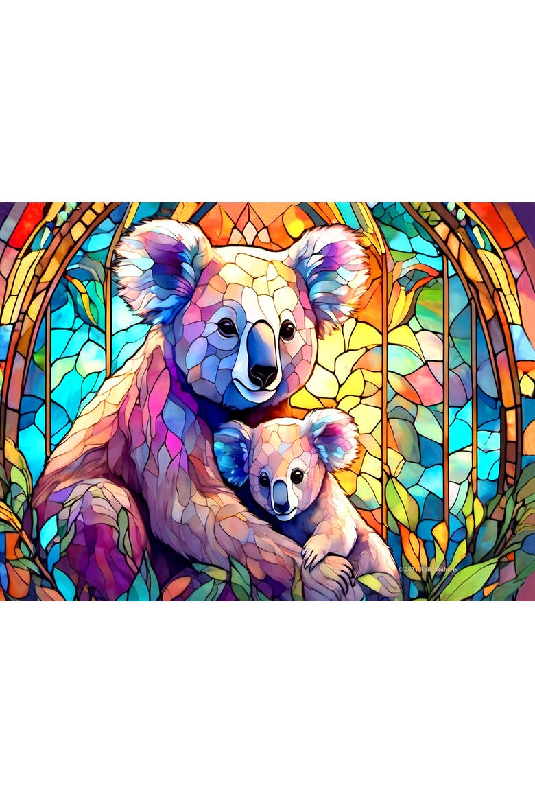 Stained Glass Zoo Koala 1000 piece Jigsaw Puzzle for Adults, Alternate, color, Multicolor