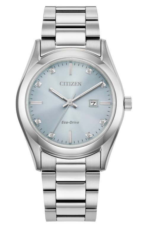 Citizen Sport Luxury Womens Silver Tone Stainless Steel Bracelet Watch Ew2700-54l In Gray
