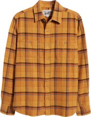 Schott NYC Two-Pocket Long Sleeve Flannel Button-Up Shirt