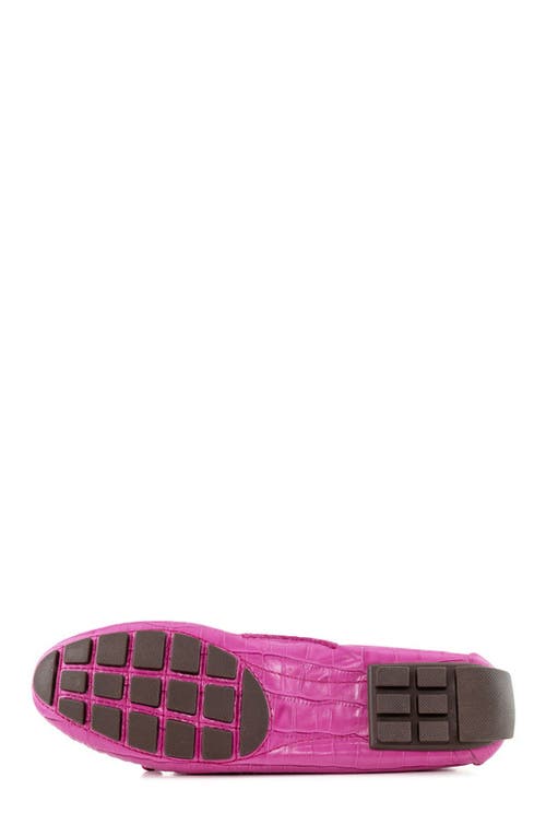 Marc Joseph New York Cypress Hill Croco Tiebow Driver Loafer In Purple