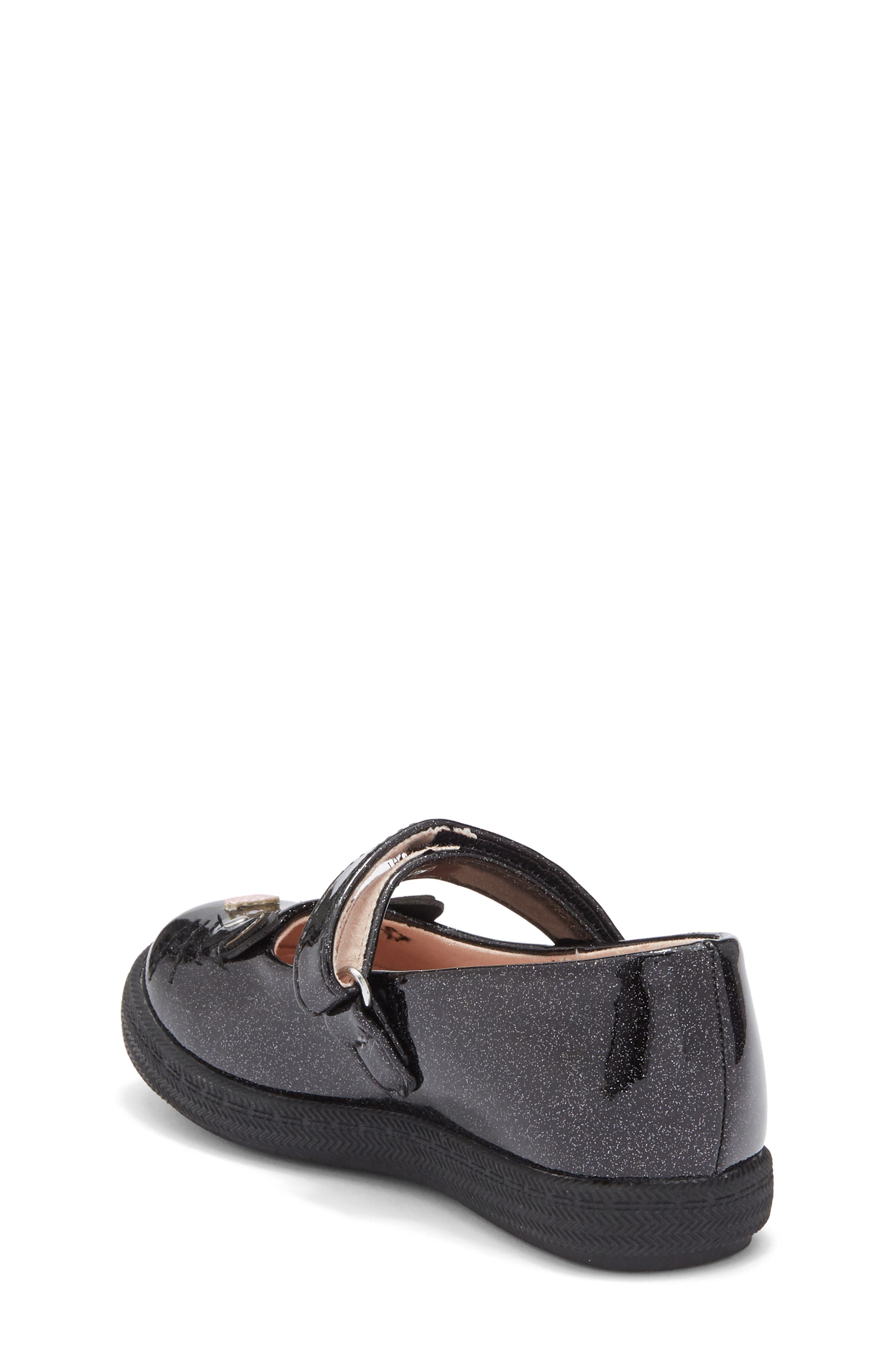 Harper Canyon Kids' Kitty Cat Mary Jane Flat, Alternate, color, Black Glitter