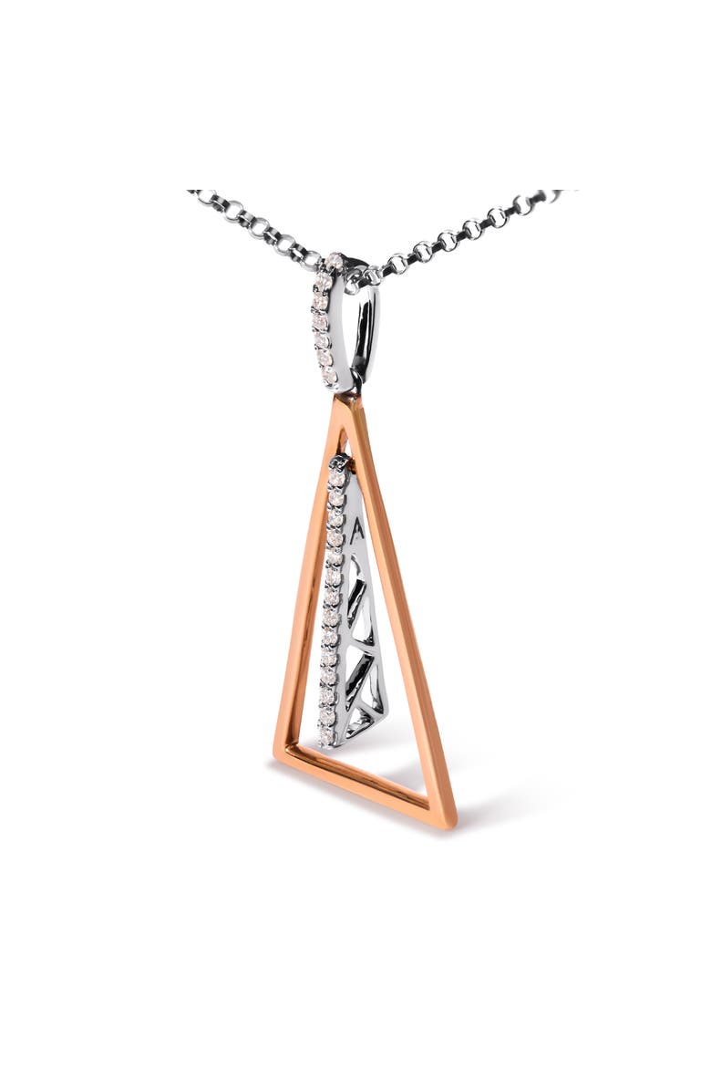 Haus of Brilliance 14K Rose and White Gold 1/8 Cttw Diamond Windchime Pendant Necklace, Alternate, color, White