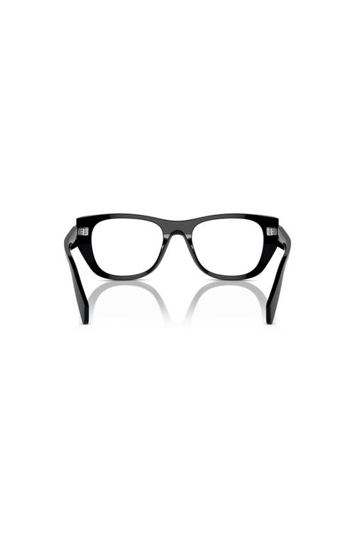 Prada 50mm Irregular Optical Glasses In Black