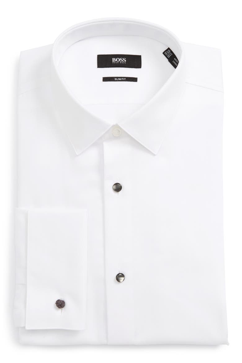 Jasper Slim Fit Tuxedo Shirt, Alternate, color, WHT