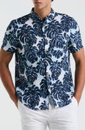 Original Penguin Monstera Linen Short Sleeve Button-Down Shirt