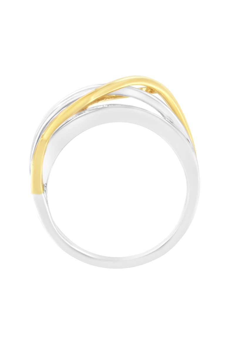 10K White and Yellow Gold 1 1/10 cttw Diamond Bypass Band Ring, Alternate, color, Yellow Gold