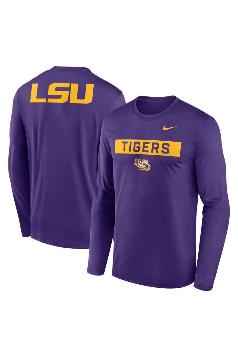 Men's Nike Purple LSU Tigers Primetime Campus 2-Hit Legend Dri-FIT Long Sleeve T-Shirt, Main, color, Purple