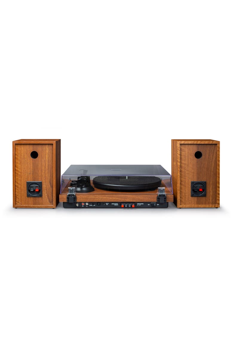 C62 Turntable & Speaker Shelf System, Alternate, color, BROWN