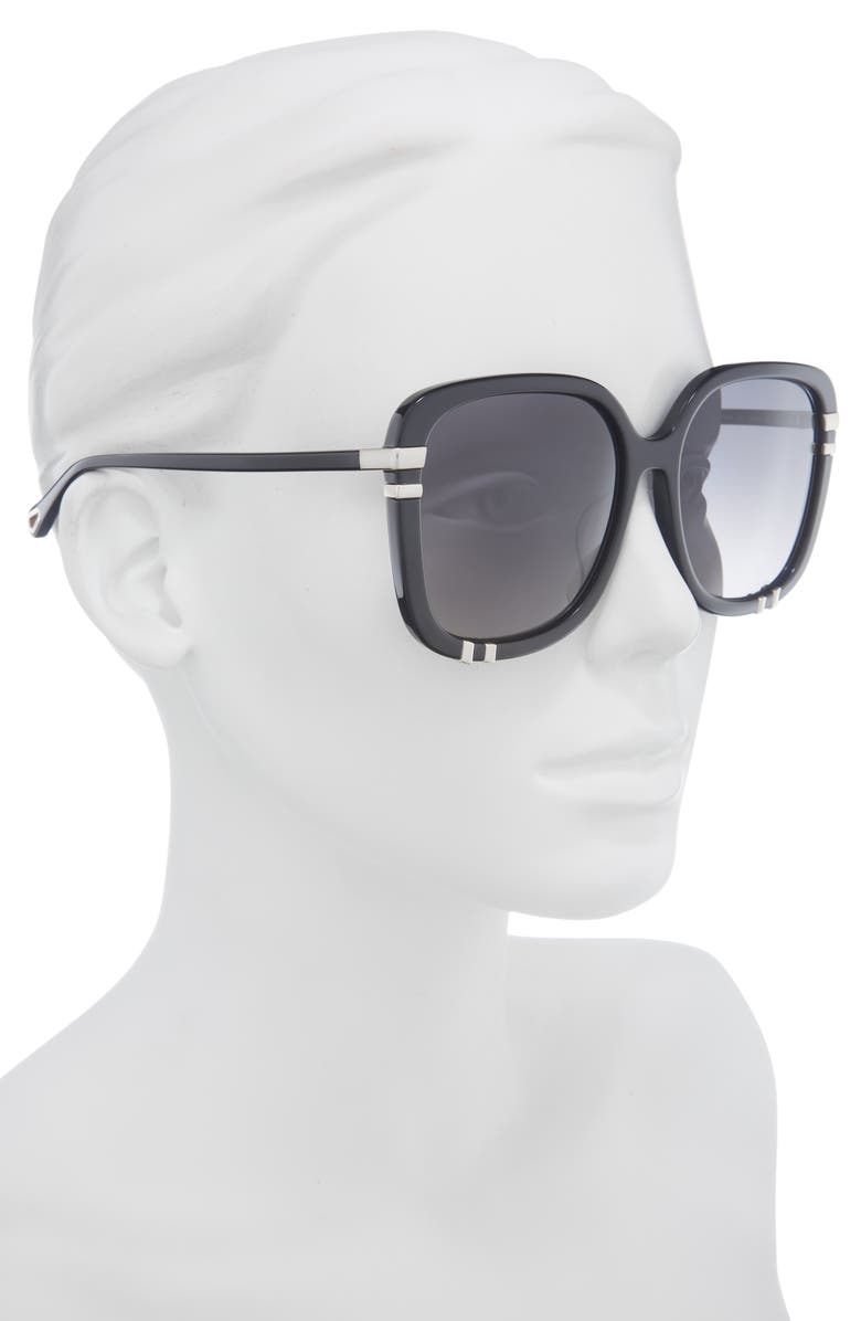 Chloé Oversize Sunglasses, Alternate, color, Black Black Grey