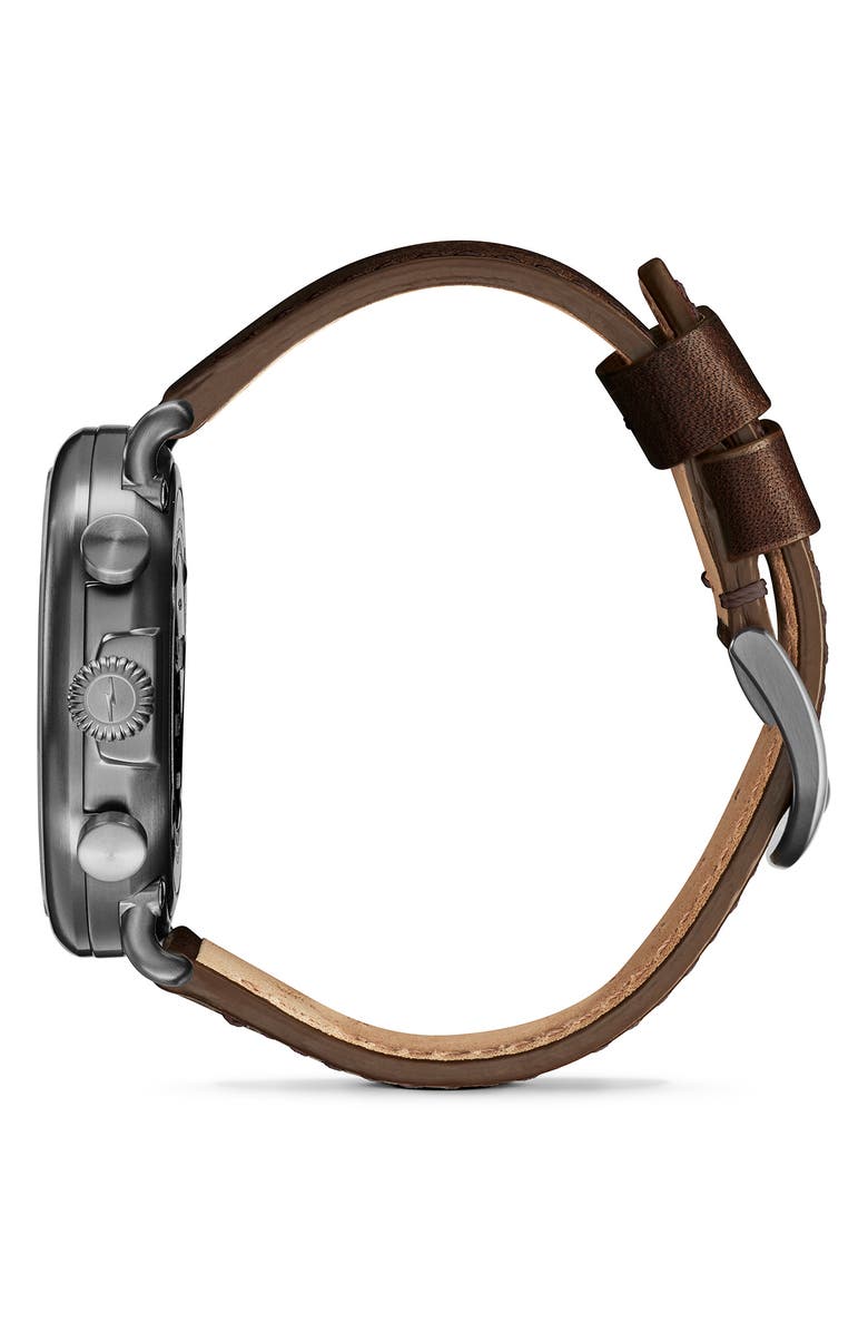 Shinola Men's Runwell Chronograph Leather Strap Watch, 43mm, Alternate, color, 