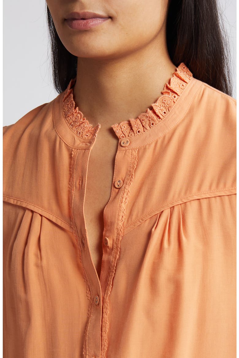 Eyelet Accent Top, Alternate, color, AUTUMN SUNSET