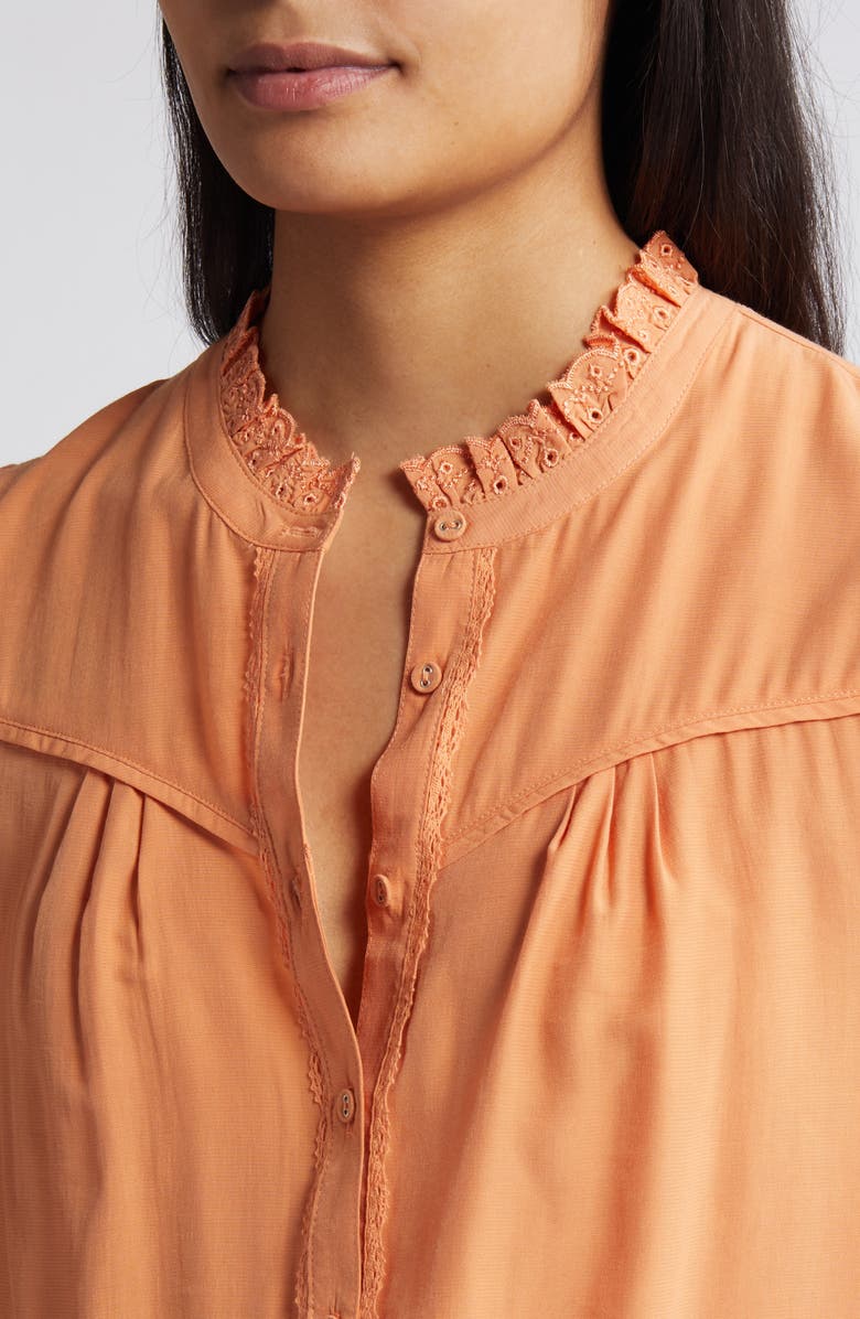 Wit & Wisdom Eyelet Accent Top, Alternate, color, Autumn Sunset