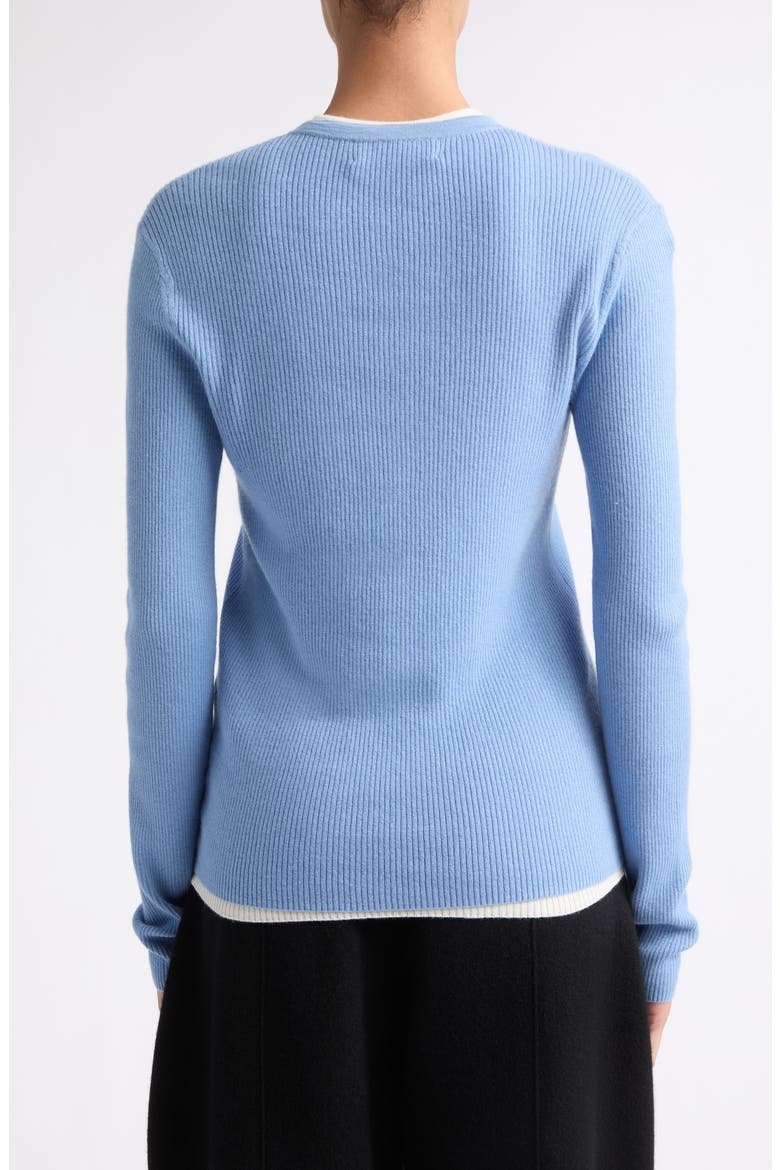 Airi Cotton & Cashmere Ribbed Henley, Alternate, color, SOFT SKY