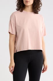 90 DEGREE BY REFLEX Stone Wash Boxy Crop T-Shirt