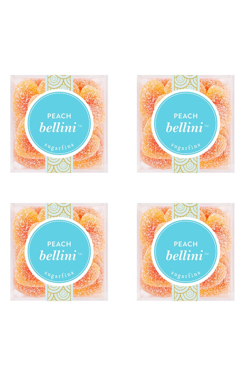 sugarfina Peach Bellini Set of 4 Candy Cubes, Main, color, Blue