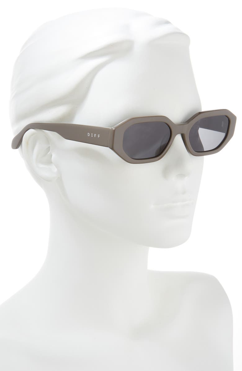 DIFF Allegra 53mm Polarized Rectangular Sunglasses, Alternate, color, Grey