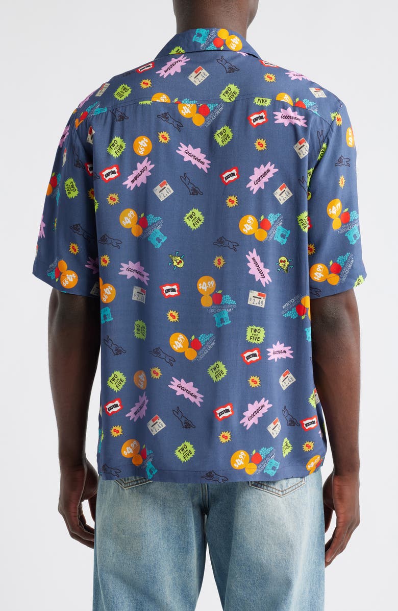 ICECREAM Stickers Camp Shirt, Alternate, color, Sargasso S